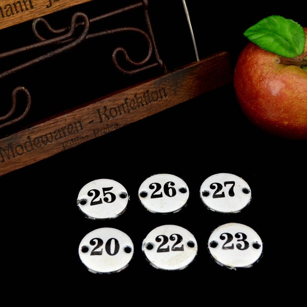 rustikeles Emaille Schild Nummer Zahl 20er 30er Landhaus Dekoration Vintage Shabby nostalgie 20, 22, 23, 25, 26 oder 27