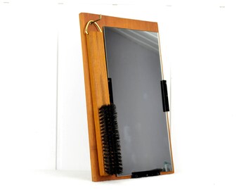 Garderoben Spiegel mit Kleiderbürste 60er 70er Design Vintage mid century Rockabilly Nierentisch Ära Flur Diele Brocante