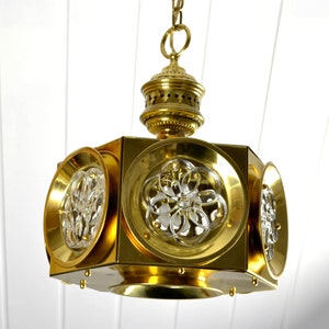 Scandinavian ceiling light in the style of Carl Fagerlund for Orrefors Sweden 60s vintage design glass brass ceiling lamp light