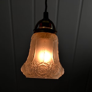 Ceiling lamp Art Nouveau roses relief decor glass 20s 1910 1920 lamp light country house vintage ceiling light brocante design