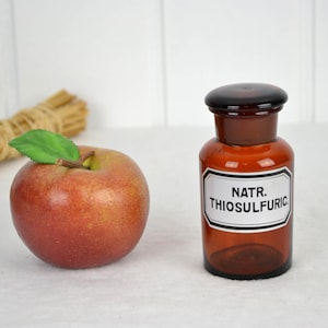 antike Apothekerflasche Natrium Natriumsulfat Emaille Glas Flasche Apotheke Laborflasche Aufbewahrung Vintage Gefäß bottle Deko Abführmittel