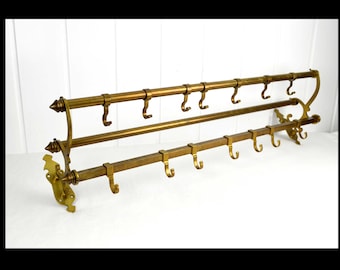 alte Messing Garderobe Art Deco 20er 30er Design Vintage Nostalgie Flur Möbel Flurmöbel Deko aus Gaststätte Kneipe
