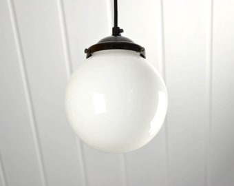Glas Deckenleuchte 50er Bubble Glasschirm mid century Design Deckenlampe Leuchte Vintage Opalglas Kugelleuchte Kugellampe