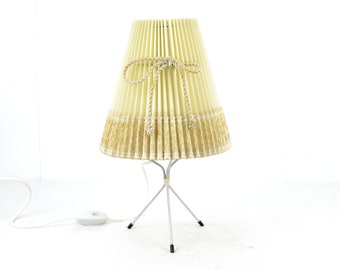 Tripod table lamp 50s 60s lamp light vintage design mid century Brocante light table lamp pleated shade