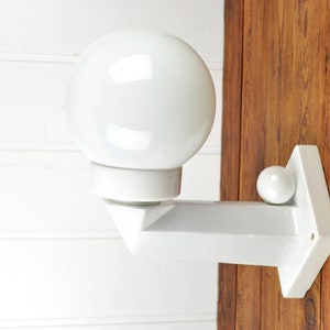 Art Deco wall light opal glass shade ball wall lamp 30s lamp light vintage design ceramic pottery white