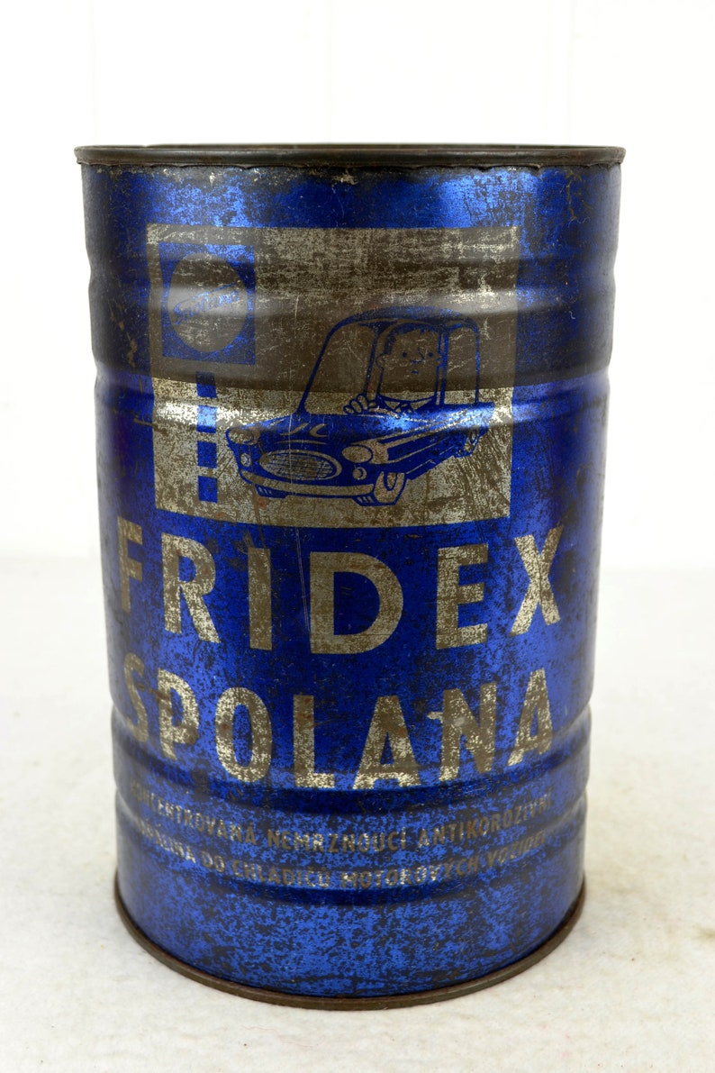 Fridex Spolana tin can 60s 70s vintage decoration decoration box image 4