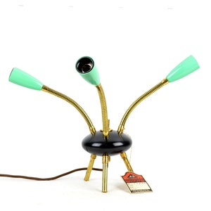 rare tripod table lamp satellite 50s lamp light design mid century Brocante living room table lamp bag lamp Rockabilly Flexarm
