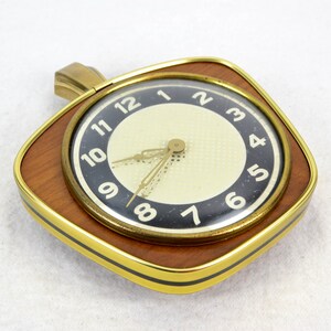 Wall clock 50s 60s mechanical movement winding clock mid century Rockabilly German Brocante kidney table era