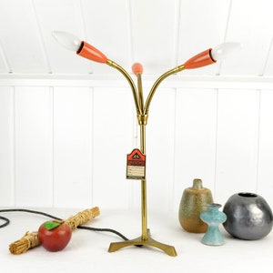 Rare tripod mini floor lamp table lamp 50s lamp light design mid century Brocante living room table lamp bag lamp Rockabilly