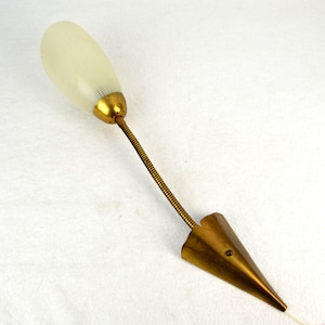 Wall lamp 50s 60s mid century design brass light rockabilly bag lamp vintage glass lamp kidney table era gooseneck