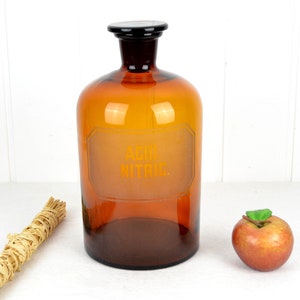 alte Apothekerflasche ACID Nitric Salzsäure 5 Liter Glas Flasche Apotheke Laborflasche Aufbewahrung Vintage Gefäß Deko