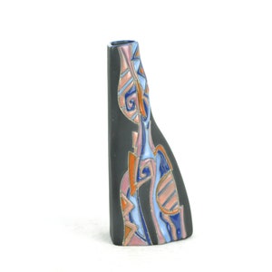 mid century vase ceramic signed studio ceramic vintage design pottery flower vase 50s 60s mid century collector Brocante