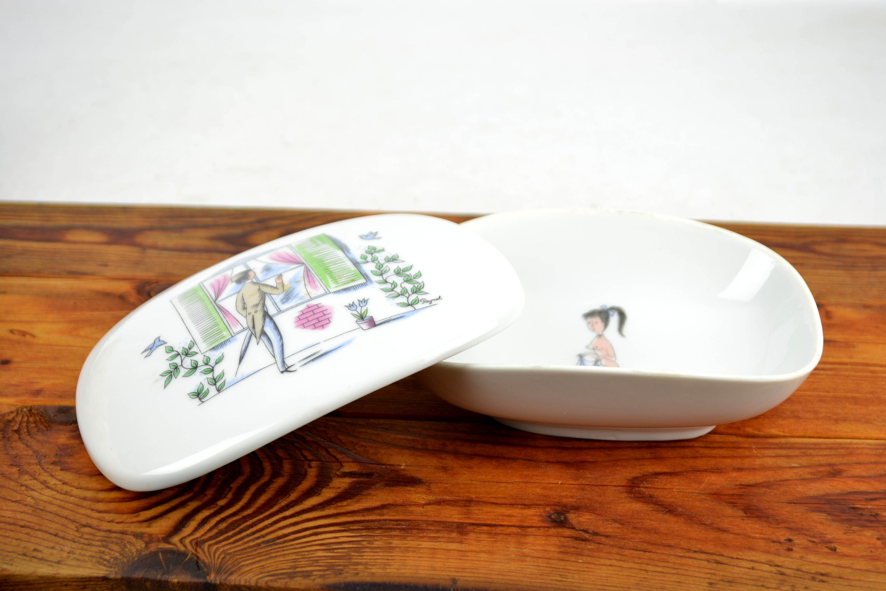 2 bols Rosenthal Studio Line Raymond Peynet assiette de rangement années 50 mid century storage - France