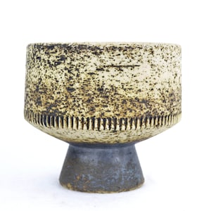 Ceramic vase foot bowl handmade 50s 60s pottery flower vase design floor vase pottery mid century vintage modern retro