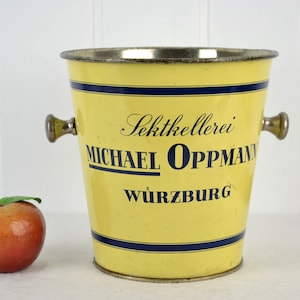 Champagne cooler Sektkellerei Michael Oppmann Würzburg 50s 60s mid century vintage wine cooler bottle cooler bucket champagne wine decoration