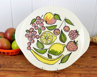 Cake plate 50s Grünstadt ceramic cake plate pizza plate fruit tray cake design mid century 60s Rockabilly Pottery