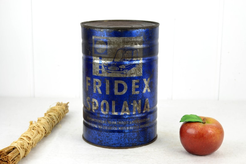 Fridex Spolana tin can 60s 70s vintage decoration decoration box image 1
