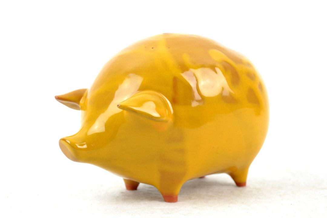 Piggy Bank Money Box Ceramic Figurine Pig 50s 60s Mid Century Bank