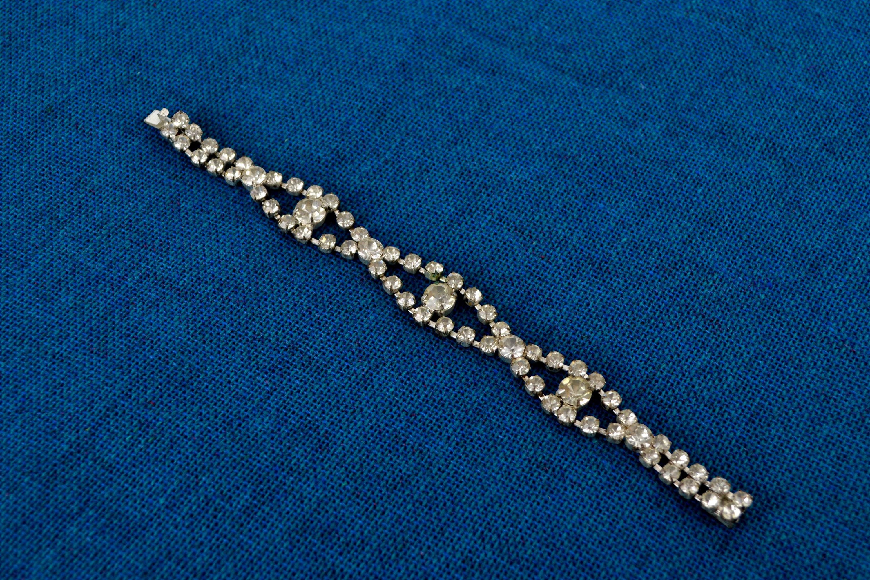 Vintage Rhinestone Bracelet Wedding Jewelry Accessories Design Bridal Jewelry 30s Art Deco Crystal Bridal Statement