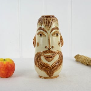 Studio ceramic vase face ceramic vases flower vase studio ceramic design pottery vintage modern retro 50s 60s unique handmade