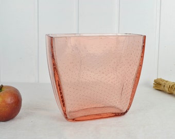 Glass vase studio glass 60s 70s art glass glass vase mouth-blown bubble air bubbles brocante flower vase vintage design modern retro