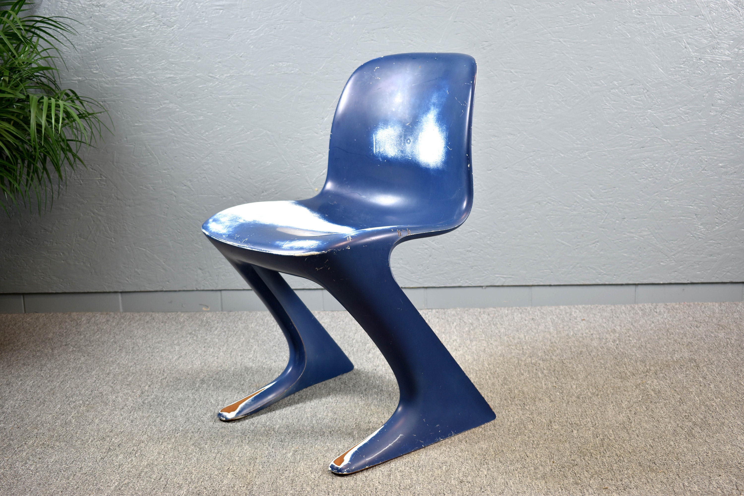 1970's スペースエイジ ラウンジ チェアポストモダン ブラック メタル