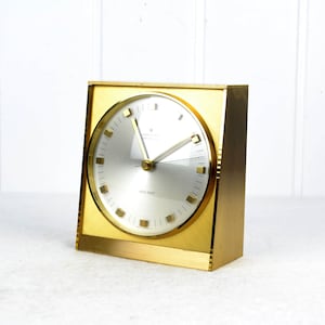 Junghans table clock electronic ATO-MAT brass 50s 60s clockwork clock mid century brocante vintage design retro