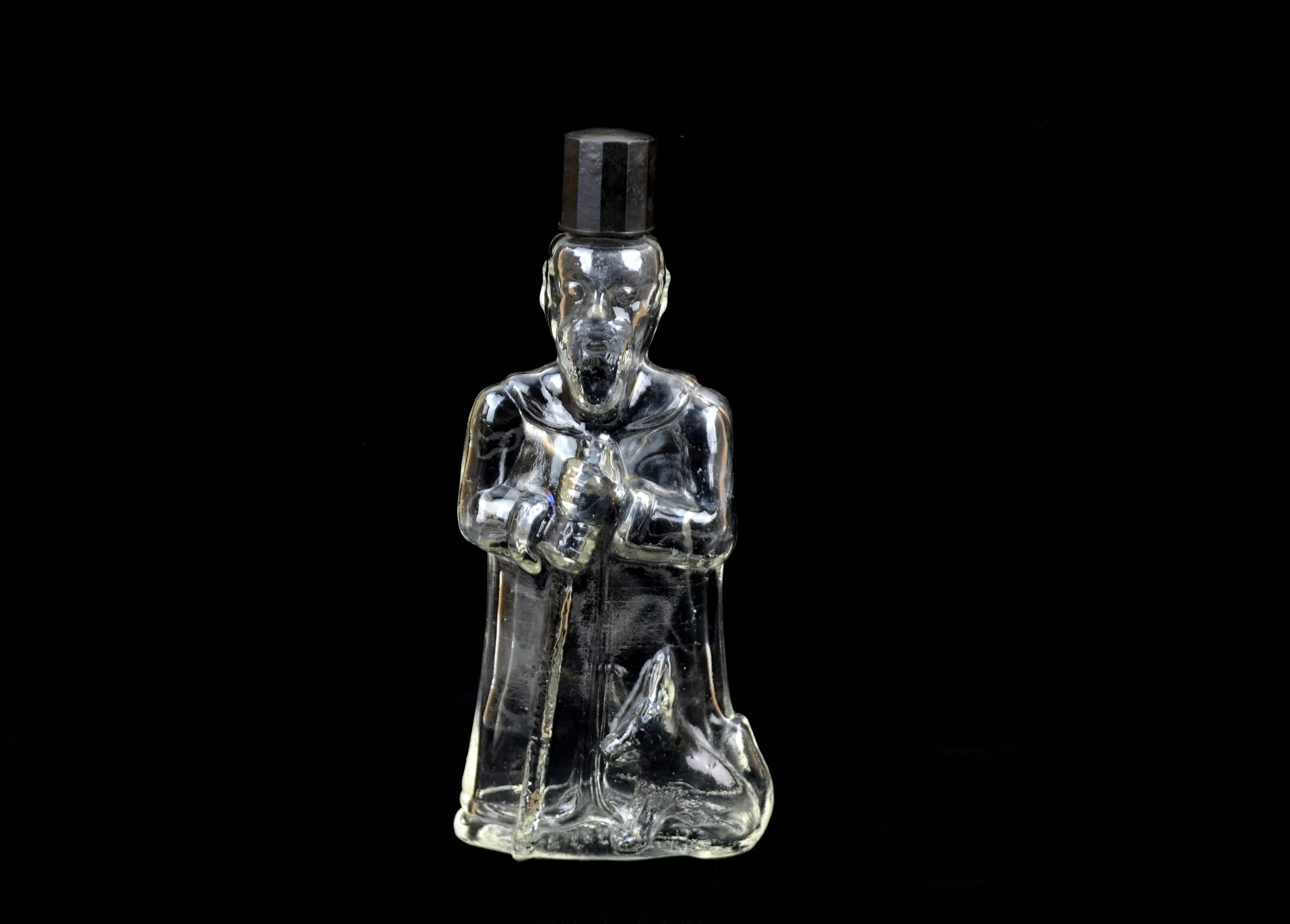 antique apothecary bottle Dr. Erik Schwarz Chemical Laboratory Deggendorf around 1910 1920 figure bottle glass bottle pharmacy vessel decoration