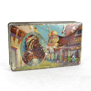 SULIMA Dresden Fabbrica di sigarette 20 barattoli di latta Sigarette turche Fabbrica di sigarette di tabacco Contenitore di latta Scatola decorativa di design vintage