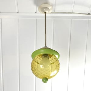 Art Deco ceiling light 30s glass shade cut diamonds ceiling lamp lamp light vintage design