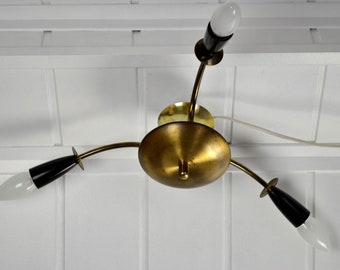 Spider Lamp Design Rockabilly Ceiling Lamp Light Vintage Design Kidney Table Era Mid Century 50s 60s Sputnik Black Blossom