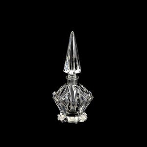 Crystal glass perfume bottle lead crystal cut Art Deco 30s hand cut for oil vinegar liqueur bath oil design brocante vintage decoration