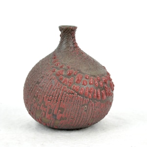 Snake skin ceramic vase in the style of Albert Kiessling studio ceramics vintage design pottery flower vase 50s 60s mid century collector