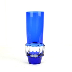 Carl Meltzer glass vase crystal glass Art Deco 20s 30s blue flashed glass Haida Bohemia vase glass flower vase flower vintage design