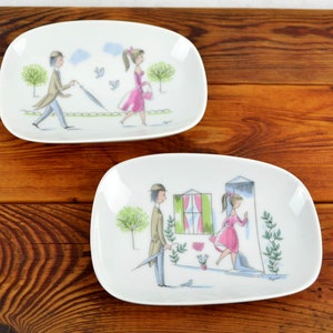 2 bowls Rosenthal Studio Line Raymond Peynet storage plates 50s mid century storage