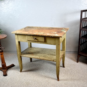 Tisch Arbeitstisch aus Künstler Atelier Industrie Design 1910 1920 Fabrik Vintage Küchentisch Holztisch