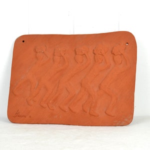 Wall plate by artist Helga Seum from Gedern ceramics mural worker studio ceramics handmade design Pottery art ceramics