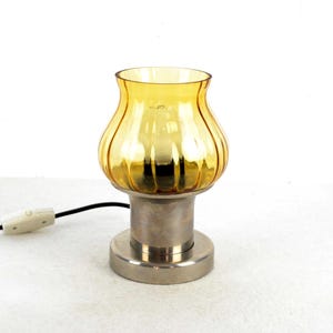 Table lamp DDR 60s 70s glass shade bedside lamp office lamp design lamp desk glass nickel-plated rustic