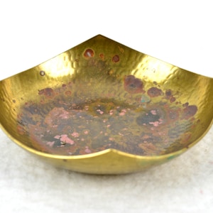 Alfred Schäfter Messing Schale Bauhaus Metallwerkstatt Kerzenständer Hammerschlag getrieben Kerzen Vintage Design Kerzenleuchter