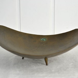 Kidney bowl brass bowl 50s 60s bowl mid century rockabilly kidney table era decoration retro metal brass Danish image 7