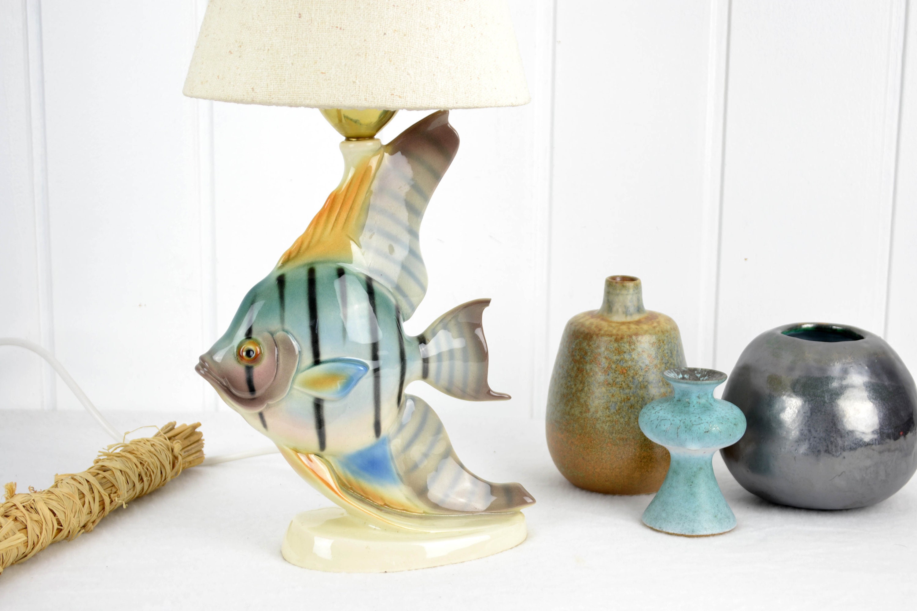 Ceramic fish lamp deals