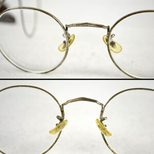 Hartnickel Brille mit Etui Nickel Nickelbrille 20er 30er Art Deco Gespinstbügel antik rund oval Bild 9