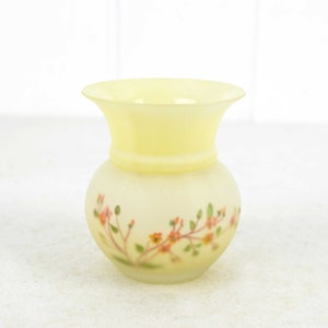 Vase Glass Vase Hand Painted Flower Decor Satin 30s Art Deco Vintage Design Glass