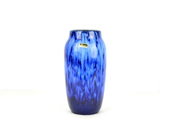 Scheurich ceramic vase 60s 70s fat lava flower vase 242-22 design floor vase pottery mid century vintage West Germany modern retro blue