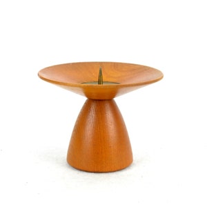 Candlestick wood 50s 60s mid century candles vintage design candlestick candlestick brass