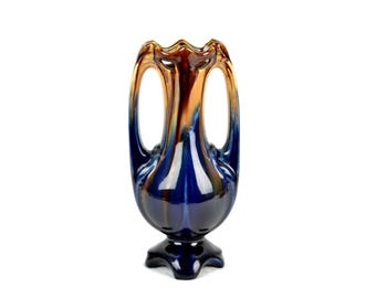Art Nouveau ceramic vase Belgium around 1900 1910 gradient glaze Art Nouveau vintage design flower vase collector