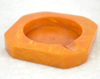 Catalin Ashtray Butterscotch Bakelite Honey Amber Colors Vintage Design