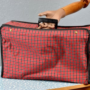 DDR Koffer Tasche kariert 50er 60er mid century Rockabilly Design Vintage Deko