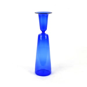 rare Horst Michel candlestick blue 60s GDR glass VEB Thuringian glass art Bernhard Müller art glass studio glass hand-formed design