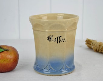 Storage tins, coffee tins, kitchen storage, 1920s, spices, stoneware, Art Nouveau, German, vintage, country house